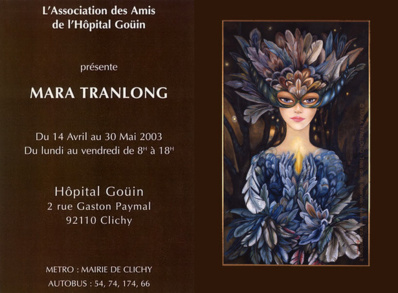 Mara Tranlong, femme artiste peintre à l'Hôpital Goüin en mai 2003