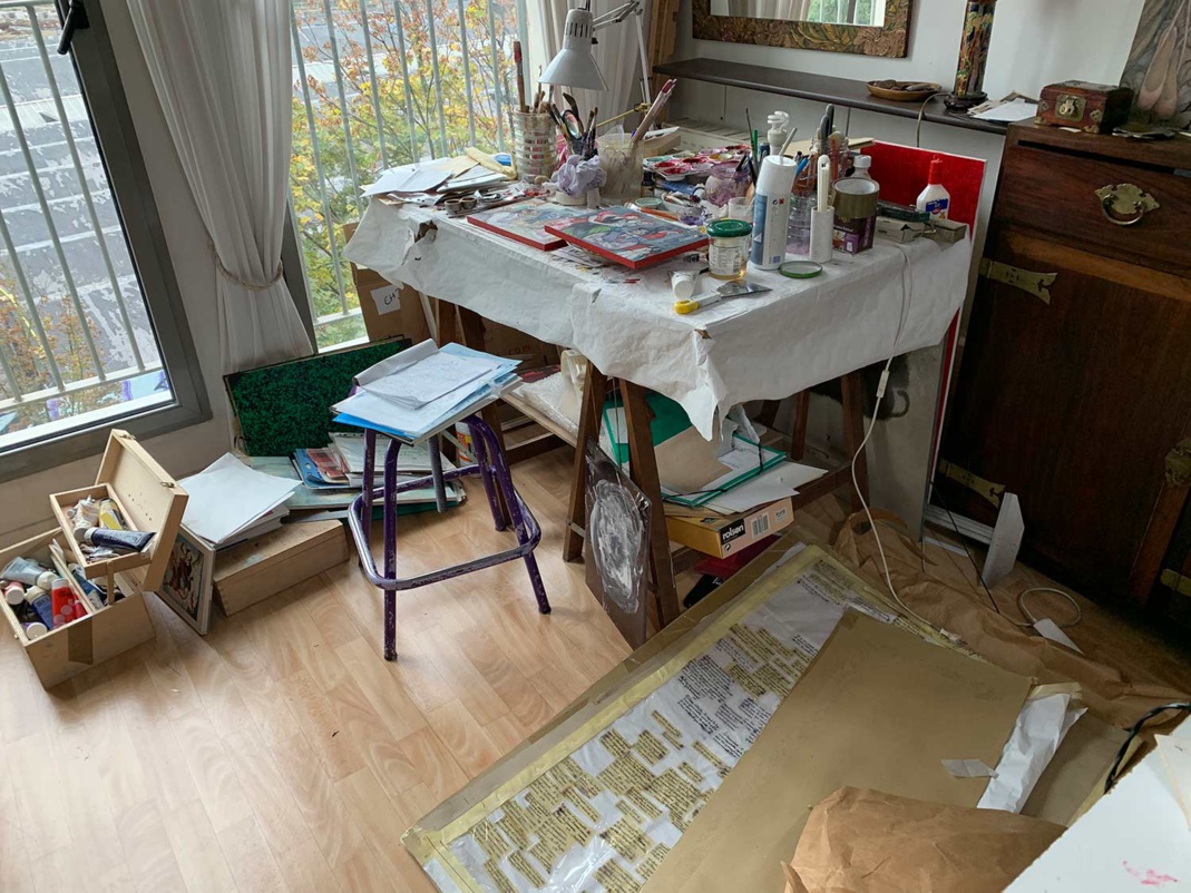 Lieu de travail de l'artiste Mara Tranlong Lieu de travail de l'artiste Mara Tranlong