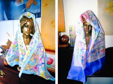 Mara Tranlong - Foulards peints - Gutta et étuvage Mara Tranlong - Foulards peints - Gutta et étuvage