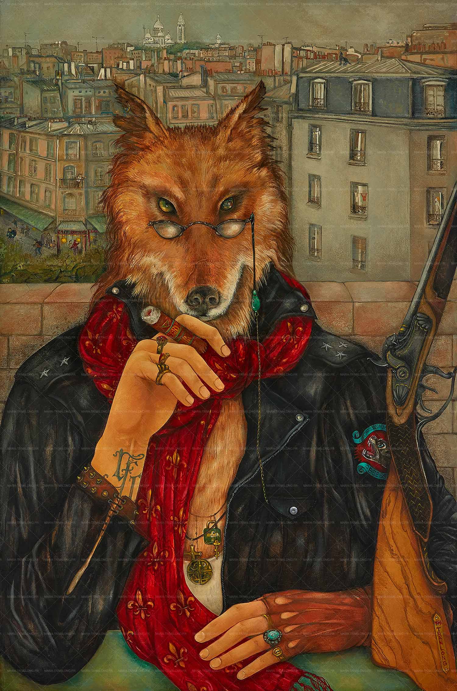 Mara Tranlong - Collection 2005-2008 - Les loulous de Montmartre - Titre : Marginalement Vôtre - Peinture acrylique sur bois - 60 cm x 89,5 cm Mara Tranlong - Collection 2005-2008 - Les loulous de Montmartre - Titre : Marginalement Vôtre - Peinture acrylique sur bois - 60 cm x 89,5 cm