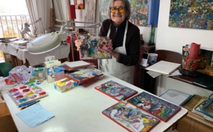 Les premières six œuvres en finition pour l'exposition du 25 novembre 2019 en référence à Guignol's Band de Céline