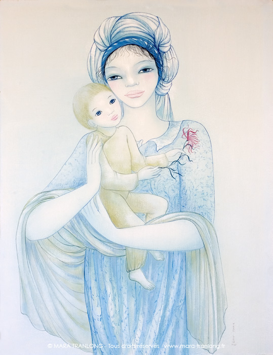 Maternité en bleu